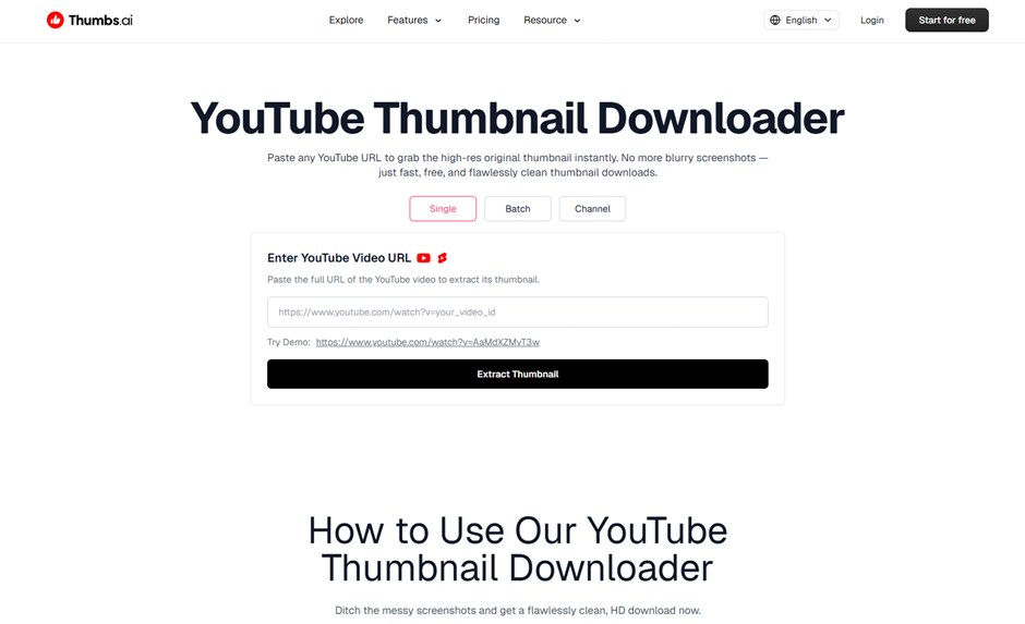 Thumbs.ai YouTube Thumbnail Downloader